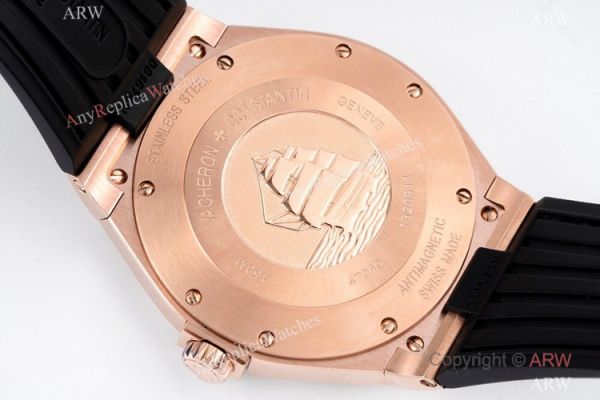 8 Factory Clone Vacheron Constantin Overseas 47040 Watch Swiss 9015 Rose Gold Black Gummy Strap 8 Factory Clone Vacheron Constantin Overseas 47040 Watch Swiss 9015 Rose Gold Black Gummy Strap