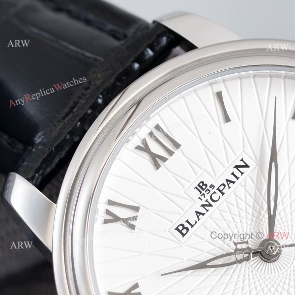 Replica Blancpain Villeret White Dial Leather Strap 40MM Watch With Roman Markers Replica Blancpain Villeret White Dial Leather Strap 40MM Watch With Roman Markers