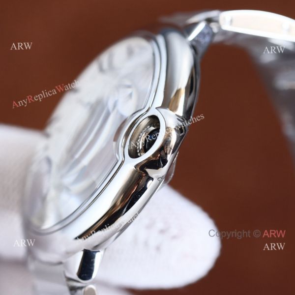 Copy Balloon Blue Cartier Silver Face 42mm Stainless Steel Strap Watch Copy Balloon Blue Cartier Silver Face 42mm Stainless Steel Strap Watch