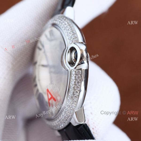 Copy Balloon Blue Cartier Diamond Bezel Silver Face 42mm Automatic Watch Copy Balloon Blue Cartier Diamond Bezel Silver Face 42mm Automatic Watch