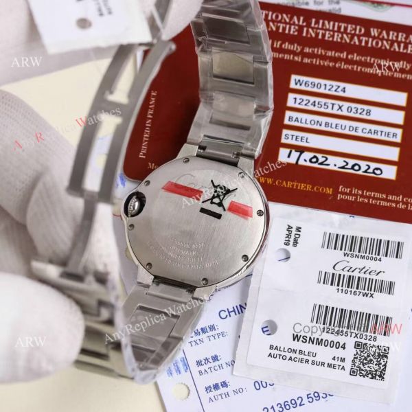Copy Balloon Blue Cartier Polished SS Case Stainless Steel Strap Red Dial Watch Copy Balloon Blue Cartier Polished SS Case Stainless Steel Strap Red Dial Watch