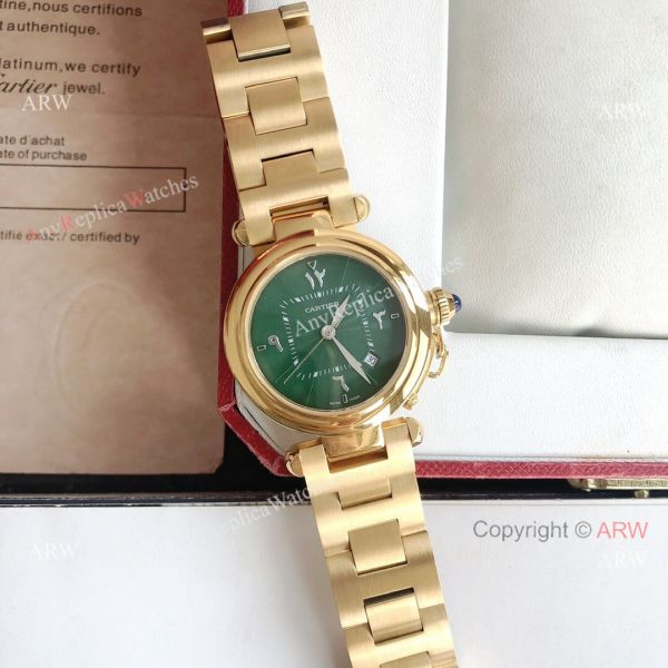 2022 New Copy Cartier Pasha Middle East Limited Edition All Gold Olive Green Dial Watch 2022 New Copy Cartier Pasha Middle East Limited Edition All Gold Olive Green Dial Watch