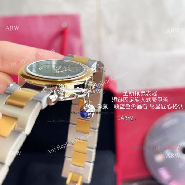 Replica Cartier Pasha Deep Green Dial 2-Tone Gold Watch With Arabic Markers Replica Cartier Pasha Deep Green Dial 2-Tone Gold Watch With Arabic Markers