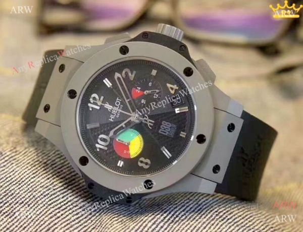 Replica Hublot Big Bang Chrono 45mm Watch Black Rubber Strap Replica Hublot Big Bang Chrono 45mm Watch Black Rubber Strap