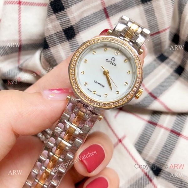 Replica Omega Women Watches Stainless Steel White MOP Dial Replica Omega Women Watches Stainless Steel White MOP Dial