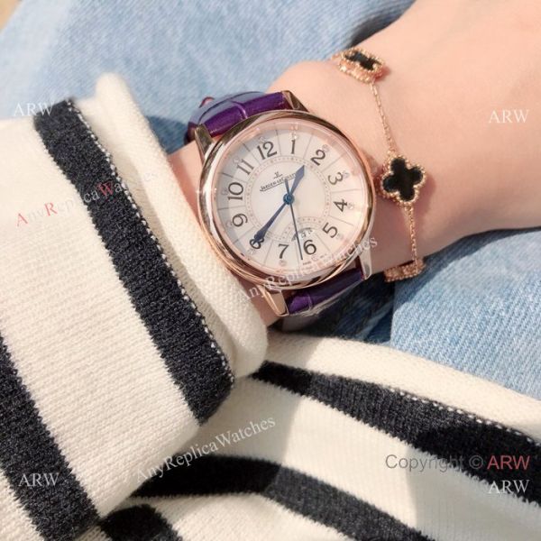 New Copy Jaeger-LeCoultre Rendez Vous 33mm Watch Rose Gold Purple Band New Copy Jaeger-LeCoultre Rendez Vous 33mm Watch Rose Gold Purple Band