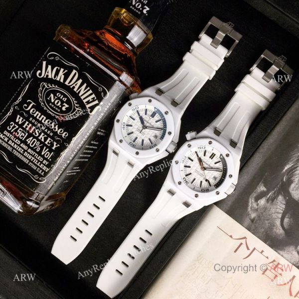 Swiss 3120 Audemars Piguet Royal Oak Offshore Divers White Ceramic Blue Rubber Watch New Replica Swiss 3120 Audemars Piguet Royal Oak Offshore Divers White Ceramic Blue Rubber Watch New Replica