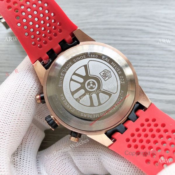 Best Quality Copy Tag Heuer Carrera Heuer 01 Watch Red Rubber Strap Best Quality Copy Tag Heuer Carrera Heuer 01 Watch Red Rubber Strap