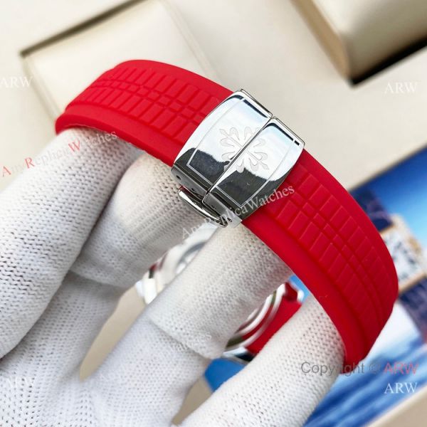 Swiss Quality Copy Patek Philippe Aquanaut Citizen 8215 Watch Red Rubber Strap Swiss Quality Copy Patek Philippe Aquanaut Citizen 8215 Watch Red Rubber Strap