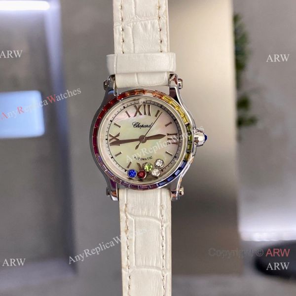 Chopard Happy Sport 30 Watch Rainbow bezel 2-Tone Rose Gold Chopard Happy Sport 30 Watch Rainbow bezel 2-Tone Rose Gold