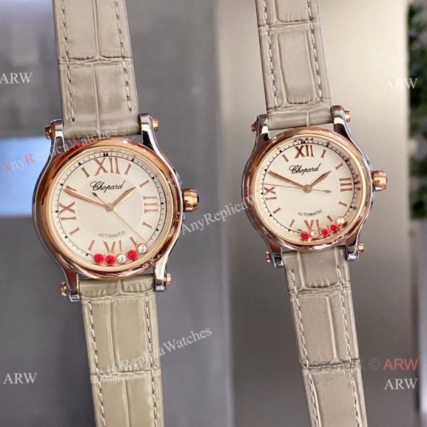 Clone Chopard Happy Sport Couple Watches Quartz 2-Tone Rose Gold Clone Chopard Happy Sport Couple Watches Quartz 2-Tone Rose Gold