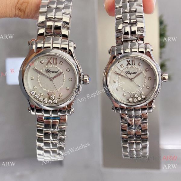 Replica Chopard Couple Watch Happy Sport Olive Green Dial Silver Case Replica Chopard Couple Watch Happy Sport Olive Green Dial Silver Case
