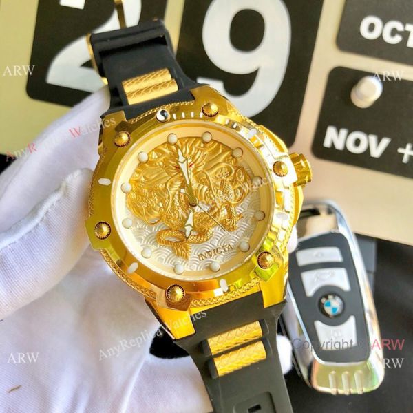 Best Replica Invicta Dragon Stainless Steel Rubber Strap Watch Best Replica Invicta Dragon Stainless Steel Rubber Strap Watch