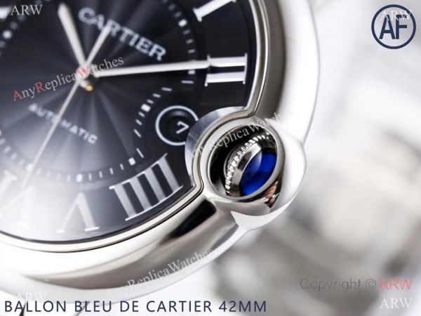 Super High AAA Replica Cartier Ballon Bleu De 42mm Watch Black Dial Stainless Steel Super High AAA Replica Cartier Ballon Bleu De 42mm Watch Black Dial Stainless Steel