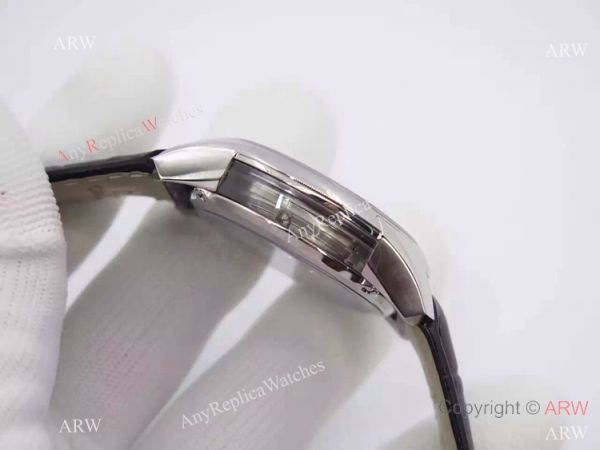Swiss Omega De Ville Fake SS Black Leather Watch 8500 Movement Swiss Omega De Ville Fake SS Black Leather Watch 8500 Movement