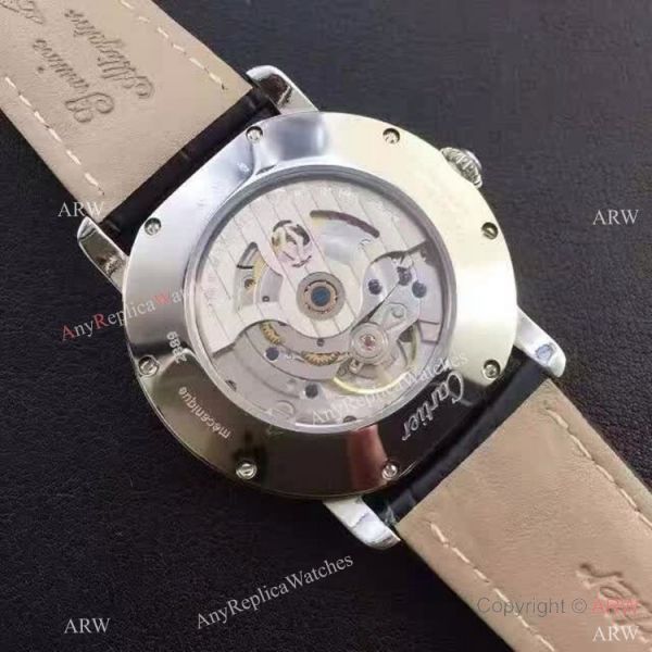 Copy Swiss Cartier Louis Moon Phase Watch SS Diamond Bezel Copy Swiss Cartier Louis Moon Phase Watch SS Diamond Bezel