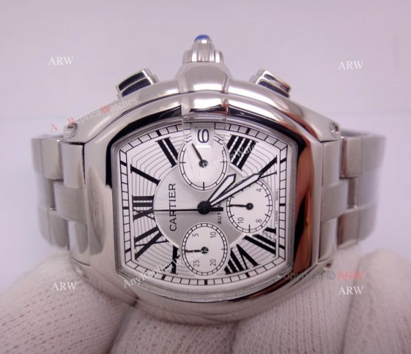 Cartier Roadster Stainless Steel Chronograph Replica Watch / Swiss Grade Case Cartier Roadster Stainless Steel Chronograph Replica Watch / Swiss Grade Case