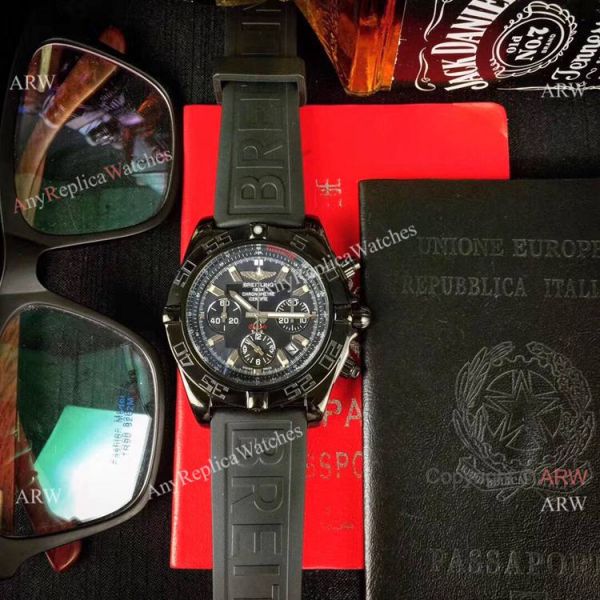 Solid Black Breitling Chronomat B01 Men Watch Replica Solid Black Breitling Chronomat B01 Men Watch Replica