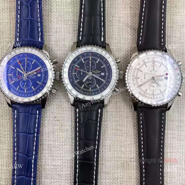 Breitling Navitimer World GMT 46mm Black / Black Leather Stainless Steel Watch Breitling Navitimer World GMT 46mm Black / Black Leather Stainless Steel Watch