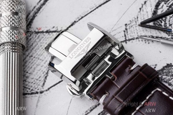 Swiss Grade 1 Longines Master Moon Phase Watch Brown Leather Strap Swiss Grade 1 Longines Master Moon Phase Watch Brown Leather Strap
