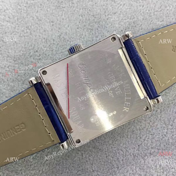 Replica Franck Muller Master Square SS Diamond Bezel Watch Blue Strap Replica Franck Muller Master Square SS Diamond Bezel Watch Blue Strap