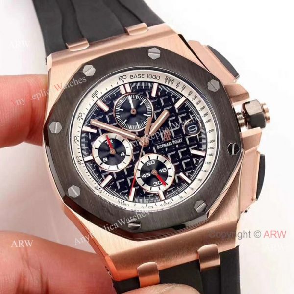 Audemars Piguet Royal Oak Offshore Replica Watch Black Case Rose Gold Bezel Audemars Piguet Royal Oak Offshore Replica Watch Black Case Rose Gold Bezel