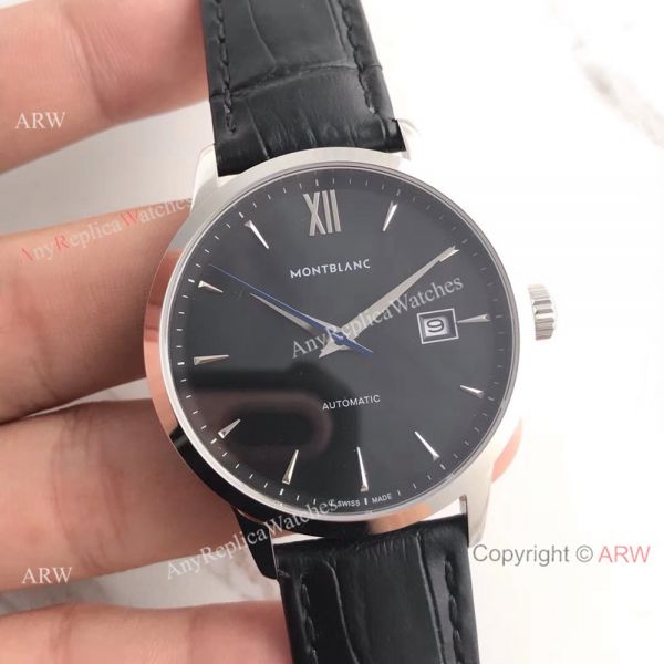 Montblanc Meisterstuck Black Face Black Leather Mont Blanc Knock off Watch Montblanc Meisterstuck Black Face Black Leather Mont Blanc Knock off Watch