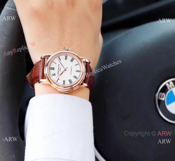 Clone Patek Philippe Calatrava Rose Gold Black Roman watch Simple Style Clone Patek Philippe Calatrava Rose Gold Black Roman watch Simple Style