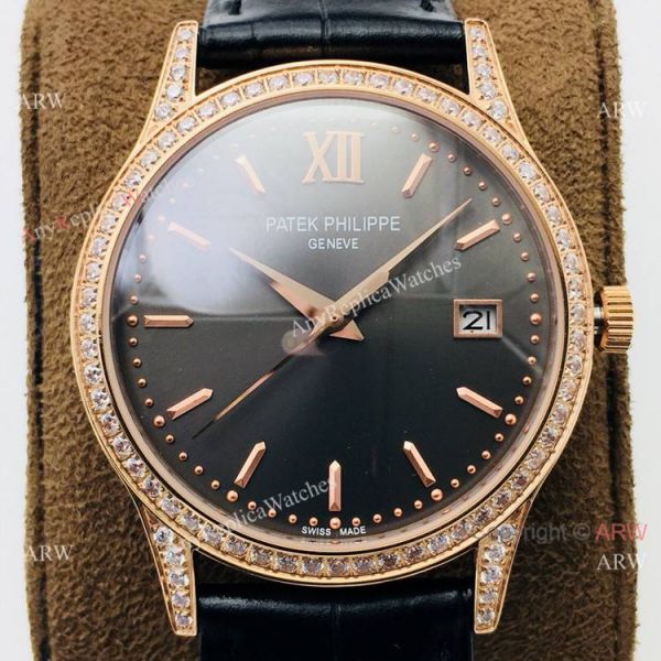 Swiss Grade 1 Patek Philippe Calatrava V2 Cal.9015 Watch Rose Gold Diamond 38mm Swiss Grade 1 Patek Philippe Calatrava V2 Cal.9015 Watch Rose Gold Diamond 38mm