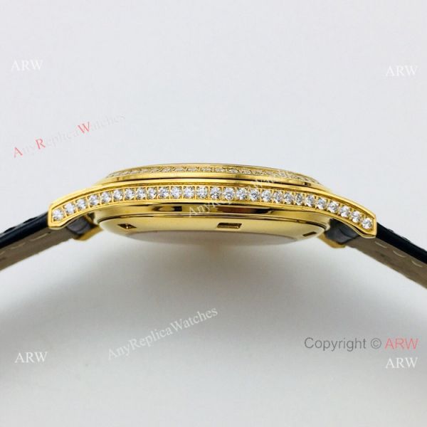 Swiss Replica Patek Philippe Calatrava V2 version Yellow Gold Diamond Watch Swiss Replica Patek Philippe Calatrava V2 version Yellow Gold Diamond Watch