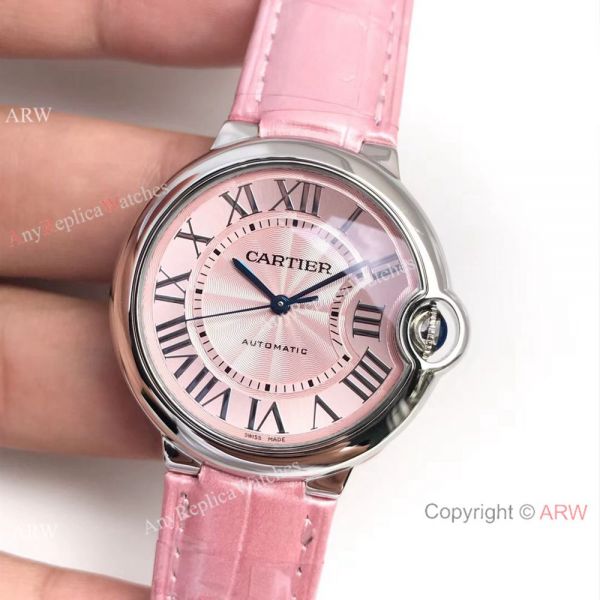 Fake Swiss Cartier Ballon Bleu Pink Watch 36mm Mid-size Fake Swiss Cartier Ballon Bleu Pink Watch 36mm Mid-size