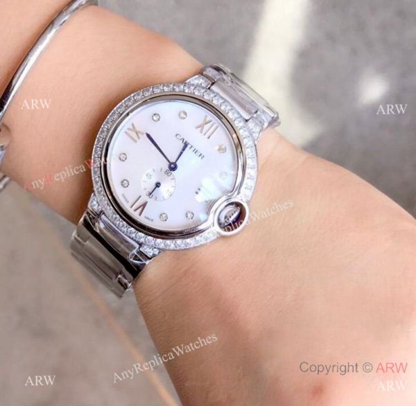 Stainless Steel Diamond White Dial Womens Fake Cartier Watch Stainless Steel Diamond White Dial Womens Fake Cartier Watch