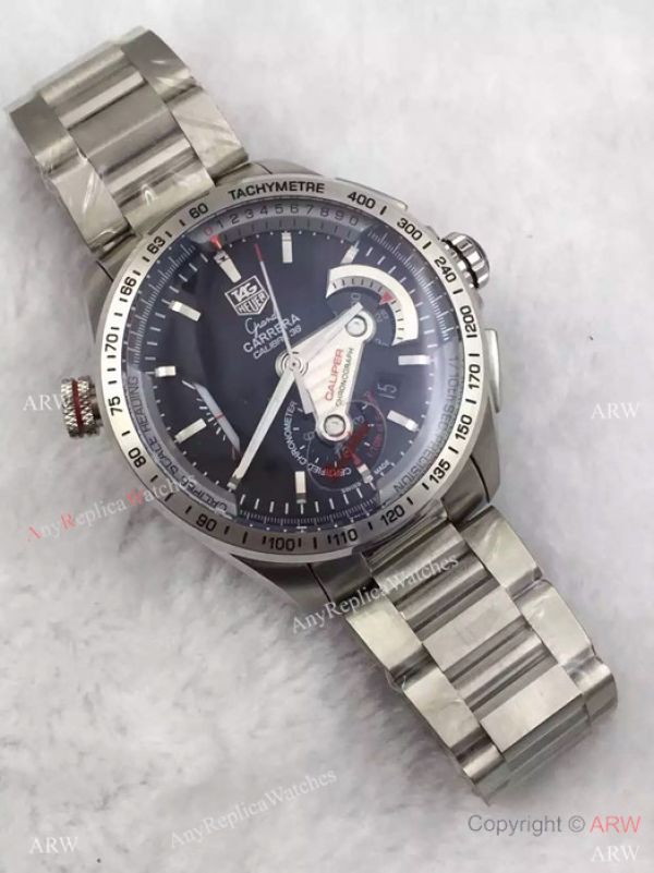 Swiss Replica Tag Heuer Carrera Calibre 36 Fiyat Watch: SS Black Chronograph Watch Swiss Replica Tag Heuer Carrera Calibre 36 Fiyat Watch: SS Black Chronograph Watch
