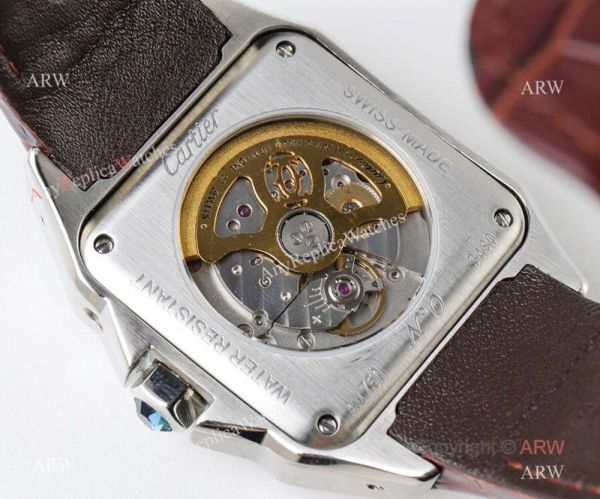 Swiss Grade Replica Cartier Santos 9100 Black Leather Watch Swiss Grade Replica Cartier Santos 9100 Black Leather Watch