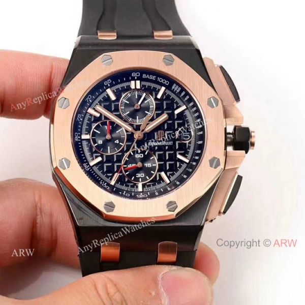 Japan Grade Audemars Piguet Royal Oak Offshore Replica Wristwatch Rose Gold Black Rubber Japan Grade Audemars Piguet Royal Oak Offshore Replica Wristwatch Rose Gold Black Rubber