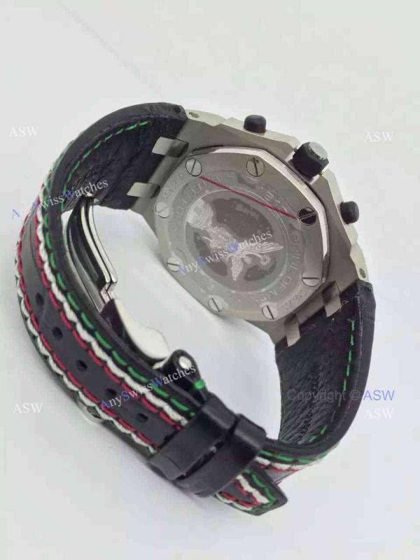 Swiss Audemars Piguet Pride of Mexico Replica Watch SS White Chronograph Black Leather Swiss Audemars Piguet Pride of Mexico Replica Watch SS White Chronograph Black Leather