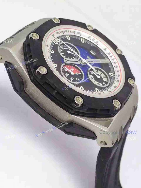 High Quality Copy Audemars Piguet Grand Prix Blue Face Black Rubber Swiss Mens Watch High Quality Copy Audemars Piguet Grand Prix Blue Face Black Rubber Swiss Mens Watch
