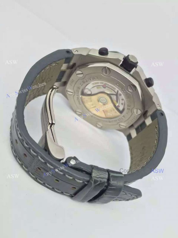 Replica Audemars Piguet Watch Stainless Steel Gray Dial Black Case Black Leather Replica Audemars Piguet Watch Stainless Steel Gray Dial Black Case Black Leather