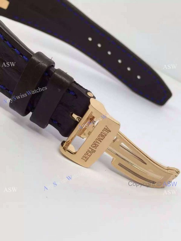 Replica Swiss Audemars Piguet Watch Rose Gold Case Black Leather Watch Strap Replica Swiss Audemars Piguet Watch Rose Gold Case Black Leather Watch Strap