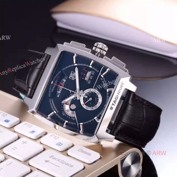 Tag Heuer Monaco Quartz Calibre 12 Copy Watch White Chronograph Brown Leather Strap Tag Heuer Monaco Quartz Calibre 12 Copy Watch White Chronograph Brown Leather Strap