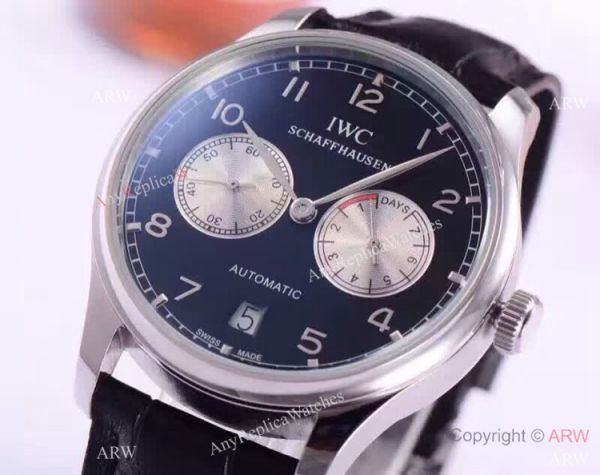Fake IWC Schaffhausen Mens Watch SS Black Face 43mm Low Price Fake IWC Schaffhausen Mens Watch SS Black Face 43mm Low Price