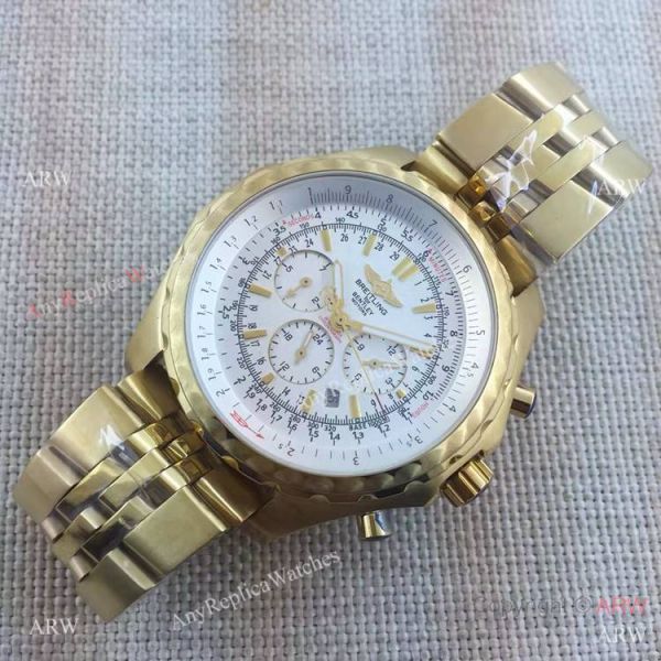 Replica Breitling Bentley Motors White Dial Yellow Gold AAA Quality Replica Breitling Bentley Motors White Dial Yellow Gold AAA Quality