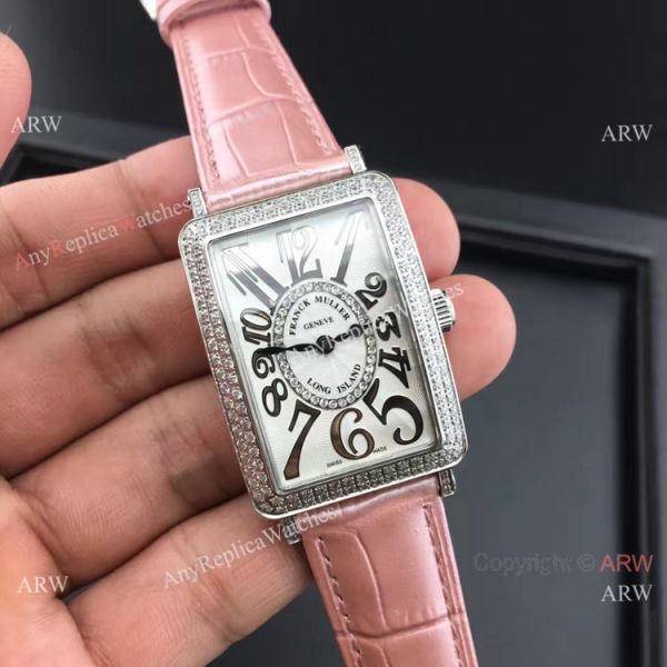 Replica Franck Muller Long Island SS Black Leather Diamond Ladies Watch Replica Franck Muller Long Island SS Black Leather Diamond Ladies Watch