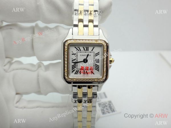 Copy Cartier Panthere Two Tone Diamond Bezel Watch 22mm Ladies Copy Cartier Panthere Two Tone Diamond Bezel Watch 22mm Ladies