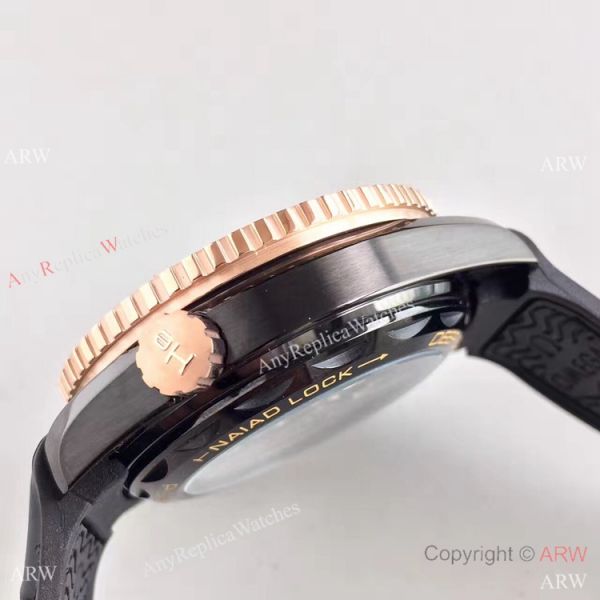 Swiss Replica Omega Seamaster Planet Ocean Deep Black GMT Ceramic Rose Gold Watch Swiss Replica Omega Seamaster Planet Ocean Deep Black GMT Ceramic Rose Gold Watch