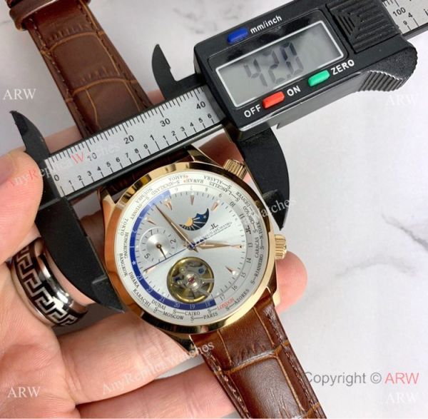 Copy Jaeger-LeCoultre Grand Complications Moon Watch SS Black Leather Band Copy Jaeger-LeCoultre Grand Complications Moon Watch SS Black Leather Band