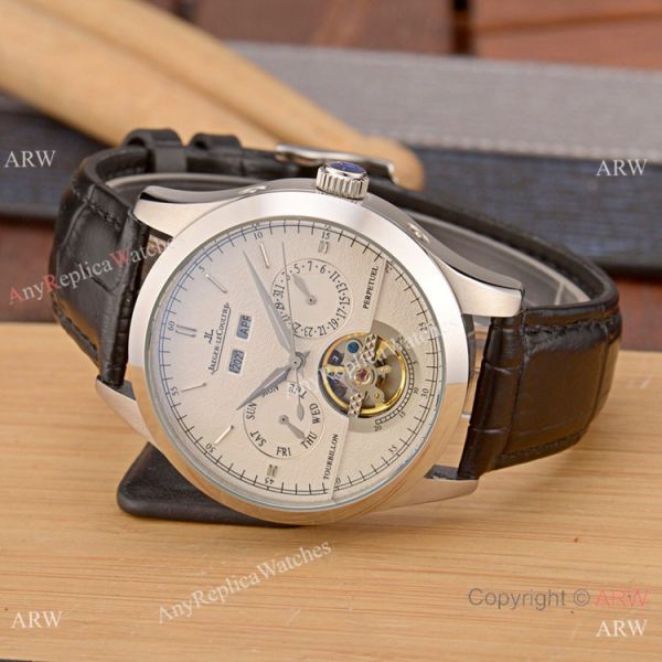 Fake Jaeger-LeCoultre Perpetual Calendar 42mm Watch SS Black Dial Fake Jaeger-LeCoultre Perpetual Calendar 42mm Watch SS Black Dial