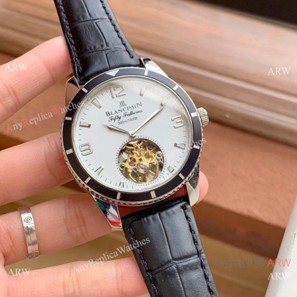 Copy Blancpain Fifty Fathoms Tourbillon Watch Rose Gold Blue bezel Copy Blancpain Fifty Fathoms Tourbillon Watch Rose Gold Blue bezel