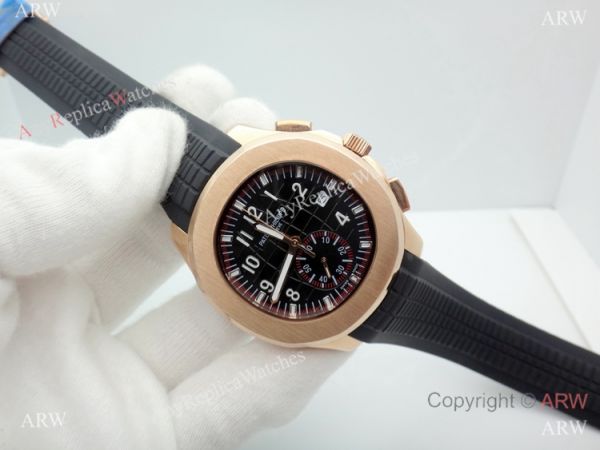 Copy Patek Philippe Aquanaut Chronograph watch Rose Gold Black Dial Copy Patek Philippe Aquanaut Chronograph watch Rose Gold Black Dial