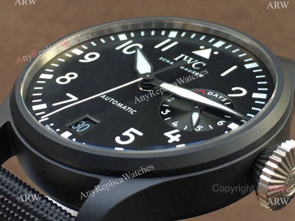Replica IWC Big Pilot Le Petit Prince Black Case Rubber Strap Replica IWC Big Pilot Le Petit Prince Black Case Rubber Strap
